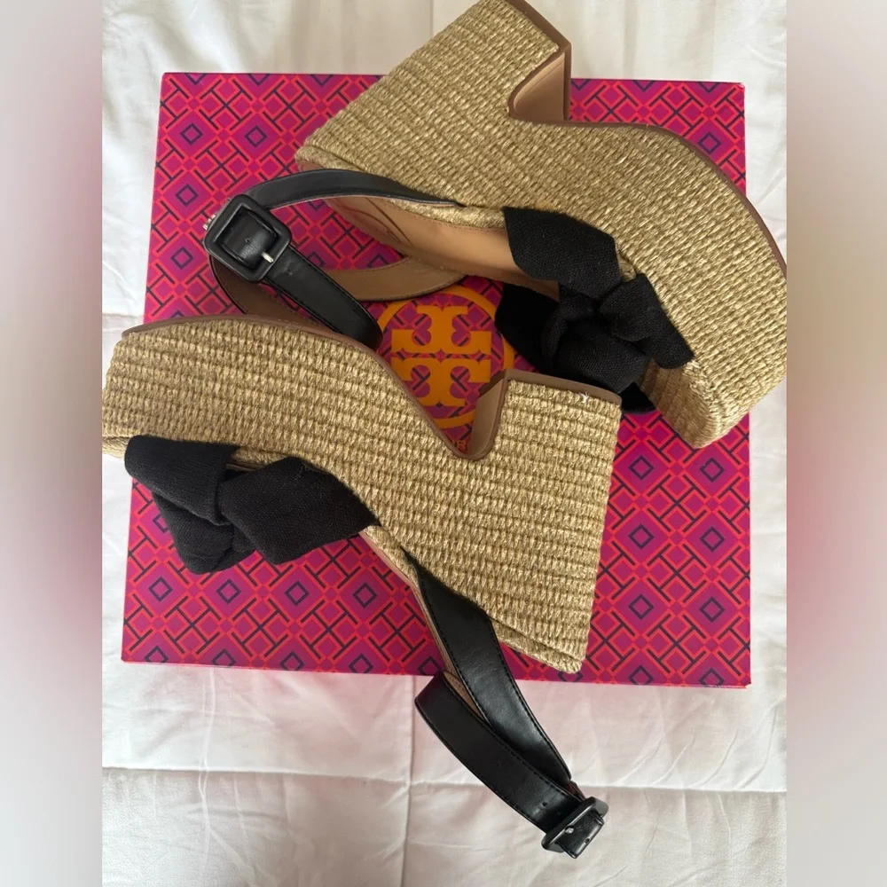 Sam Edelman Black Woven Platform Sandals